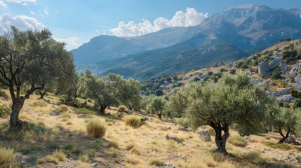 Mountain olive trees