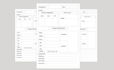 camping planner kdp interior books