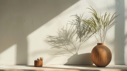 Plant and wooden object