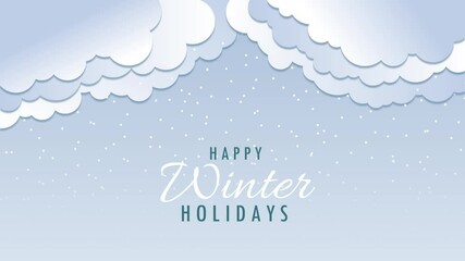 Winter is coming, animated background. A cold Christmas with snowfall and cloudy sky. - Powered by Adobe