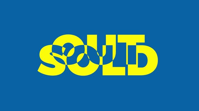 Sold out, graphic element. Flash banner design 4k animation.