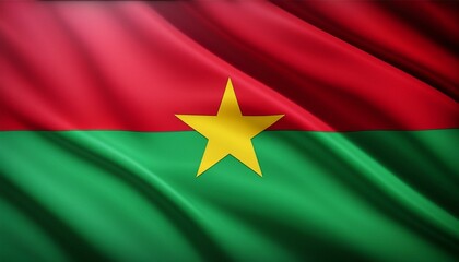 Naklejka premium Burkina Faso waving flag national emblem