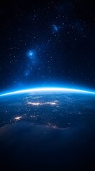 Fototapeta premium A beacon of light connecting Earth to the infinite cosmos