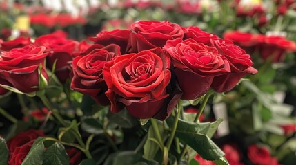 Red roses available at the florist