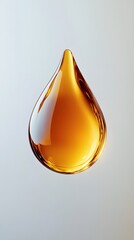 Fototapeta premium a yellow oil drop on a white background
