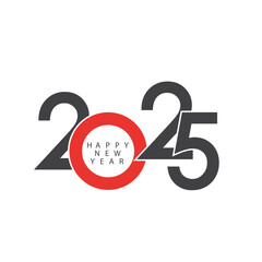 Minimalist 2025 New Year greeting with modern typography and design. Vector