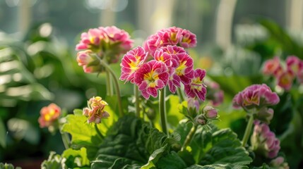 Primula vulgaris paint color in Serbia s greenhouse