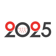 Minimalist 2025 New Year greeting with modern typography and design. Vector