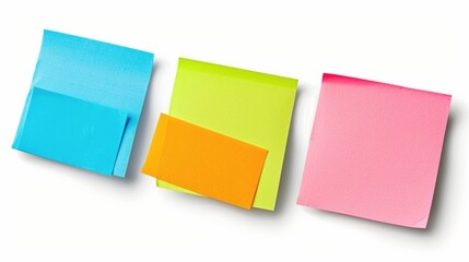 Fototapeta premium Rectangular paper stickers on white background with clipping path