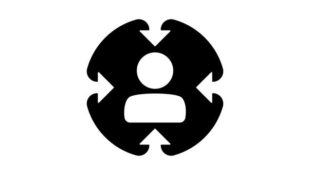Customer-Focused, black isolated silhouette
