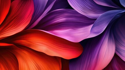 Beautiful abstract close-up of vibrant flower petals in duotone hues, creating a striking visual with bold colors and intricate textures