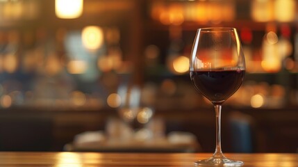 Fototapeta premium Restaurant with wine in the blurred background