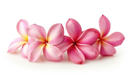 Plumeria flowers on white background with clipping path