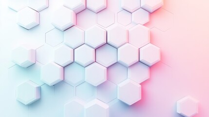 "A Modern Twist on Geometry: White Honeycomb with Gradient Colors in 3D"
