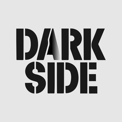 DARKSIDE TEXT BANNER BACKGROUND DARK SIDE TYPOGRAPHY TEMPLATE COVER DESIGN ILLUSTRATION FOR MARKETING,BROCHURE, FLYER, CARD