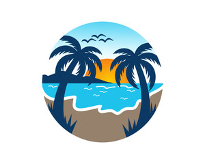 summer beach island vector