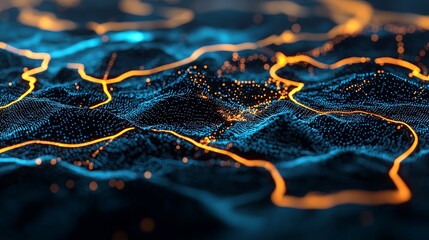 Neon Water Cycle Visualization