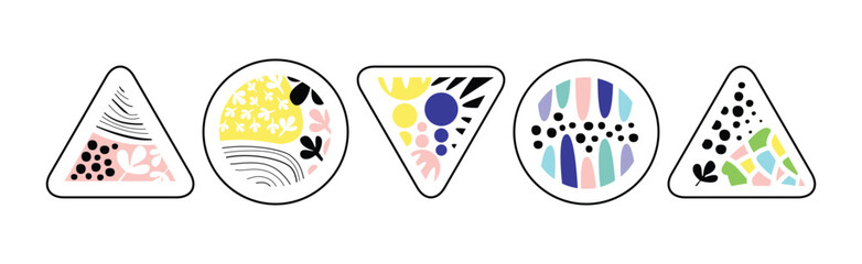 Geometric Shape Color Pattern and Print Vector Set