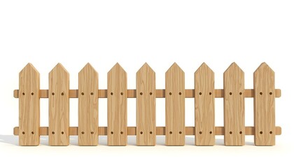 Wooden fence panel isolated on a white background