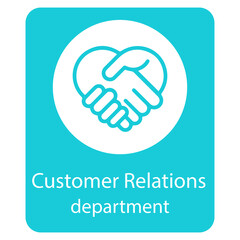 Customer Relations department sign for templates.