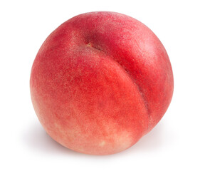 Hakuho pink Peach on white background, Peach premium fruit isolate on white with clipping path.