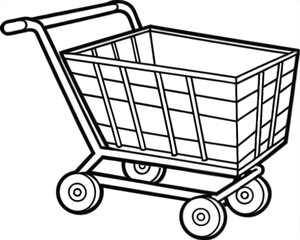 Shopping cart vector silhouette