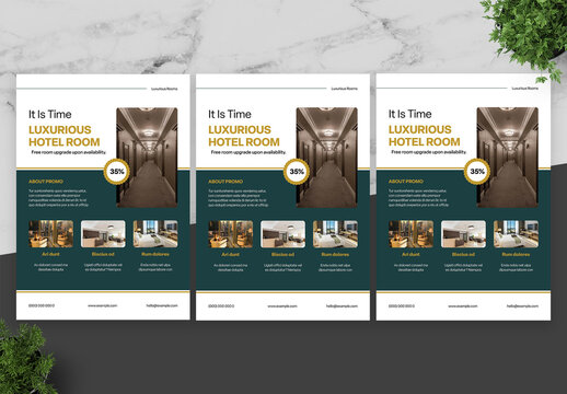 Green and White Hotel Flyer