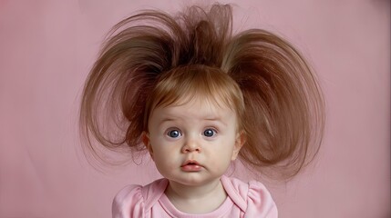 Fototapeta premium Little girl with tousled hair 