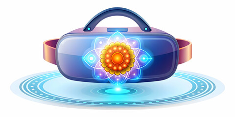 Futuristic Flat Headphones with Bhai Dooj Glowing Diyas - Clean Vector Illustration for Business Use