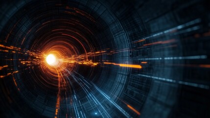 Vibrant Tunnel with Dynamic Light and Lines.