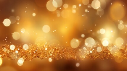 Golden Glitter and Sparkling Bokeh Lights