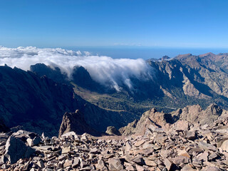 Vue du sommet du Monte Cinto en Corse