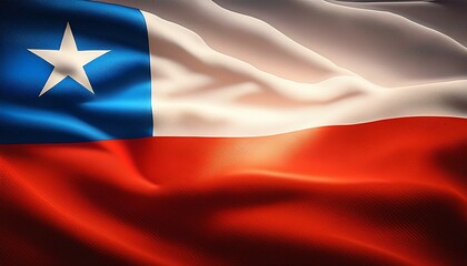 Chile national flag waving effect, emblem