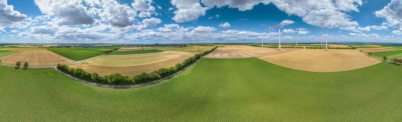 agriculture fields Germany Europe airpano 120m 360° panorama