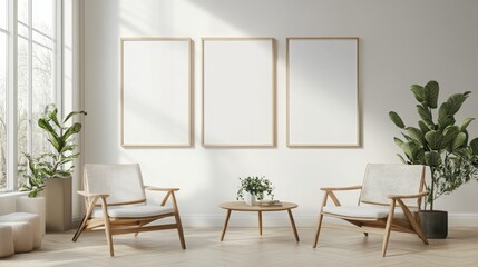 Light living room with sofas, a rattan table, and a soft carpet. 