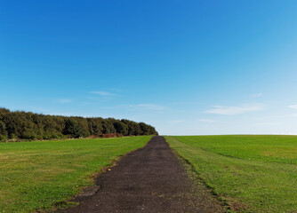 One of several tarmacadam paths from Boulzie Hill towards Victoria Park stretching out to the horizon to the north of Arbroath Town Centre.