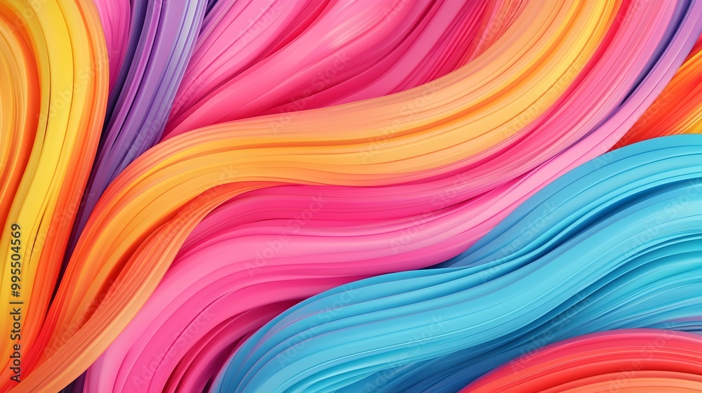 Leinwandbilder Breathtaking 3D abstract background featuring a vibrant gradient blend of mesmerizing colors and hypnotic geometric patterns