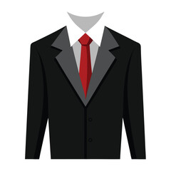 Suit with tie vector