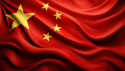 China flag waving effect, national emblem