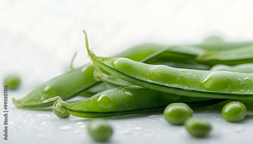 Canvas Prints green sugar snap peas pods close up green pea beans vegetables food photography