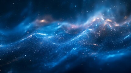 Abstract Blue and Dark Background with Glittering Light Effect