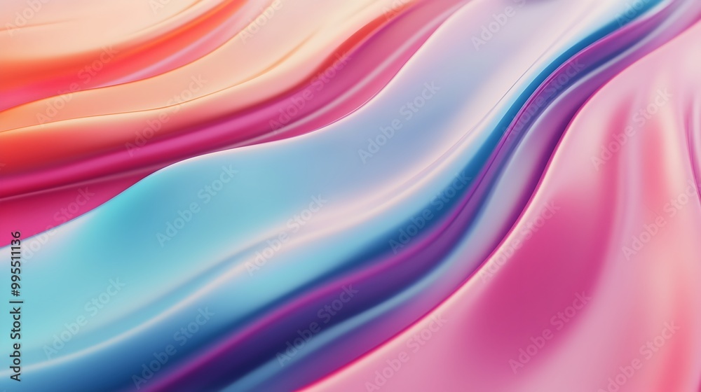 Poster Mesmerizing abstract featuring dynamic liquid shapes and mixed colors blending seamlessly on a smooth gradient background  An elegant contemporary digital art piece
