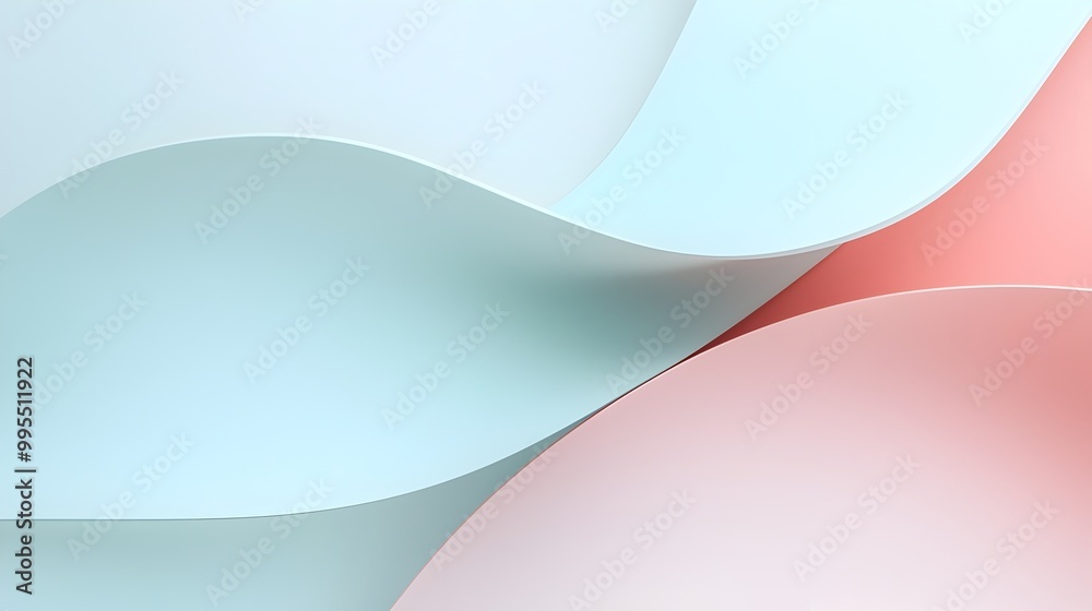 Poster pastel tones and smooth fluid shapes on gradient backdrop 3d captivating abstract design with clean 
