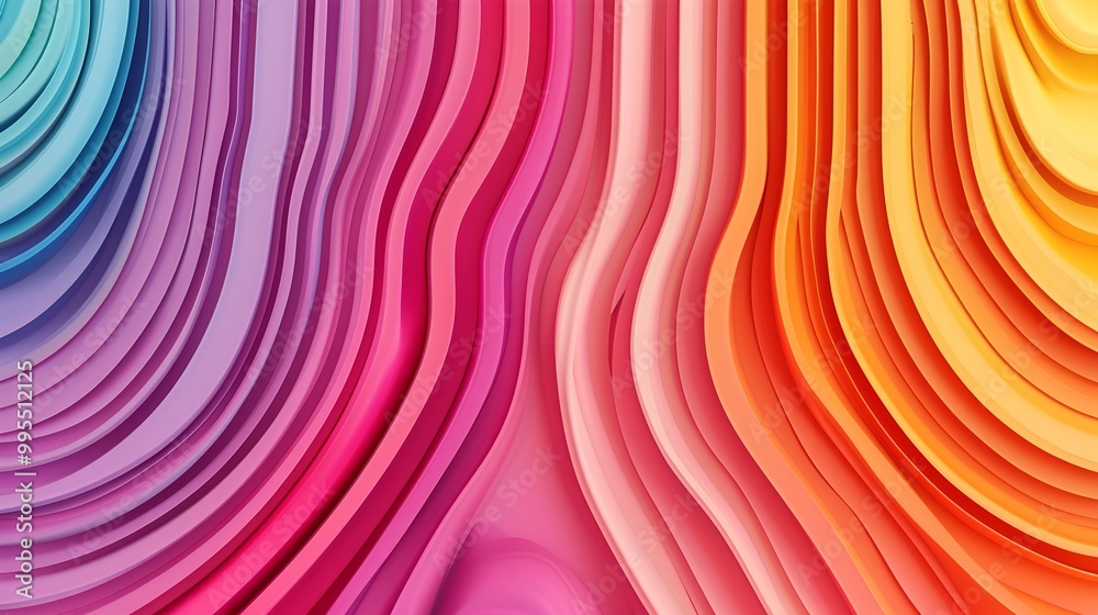 Poster Stunning 3D abstract featuring a vibrant gradient blending of colorful hues creating a dynamic and visually captivating digital background