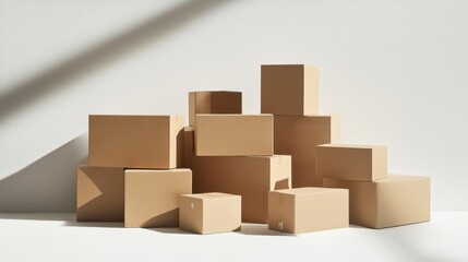 Obraz premium The Arrangement of Cardboard Boxes