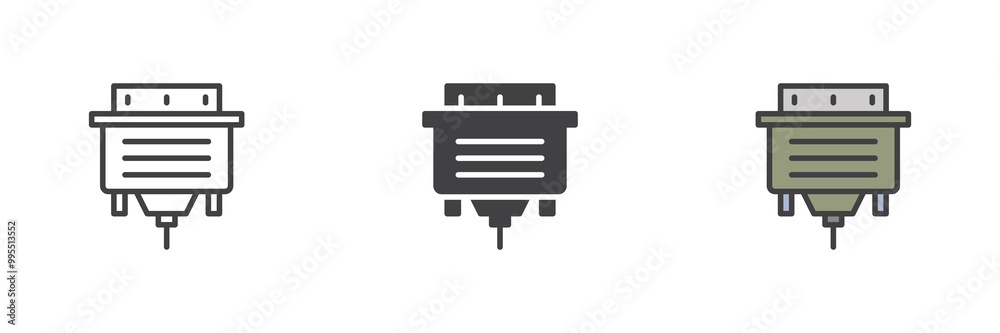 Poster dvi cable different style icon set