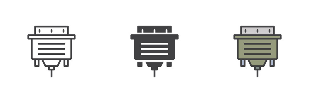 DVI cable different style icon set