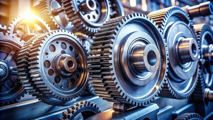 Fototapeta premium Gears working together in perfect harmony as a powerful machine