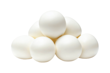 Fresh mozzarella cheese balls ovoline isolated on white background. Concept of fresh dairy products and Italian cuisine