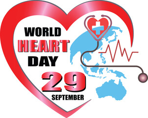 World Heart Day 29 September Vector Art